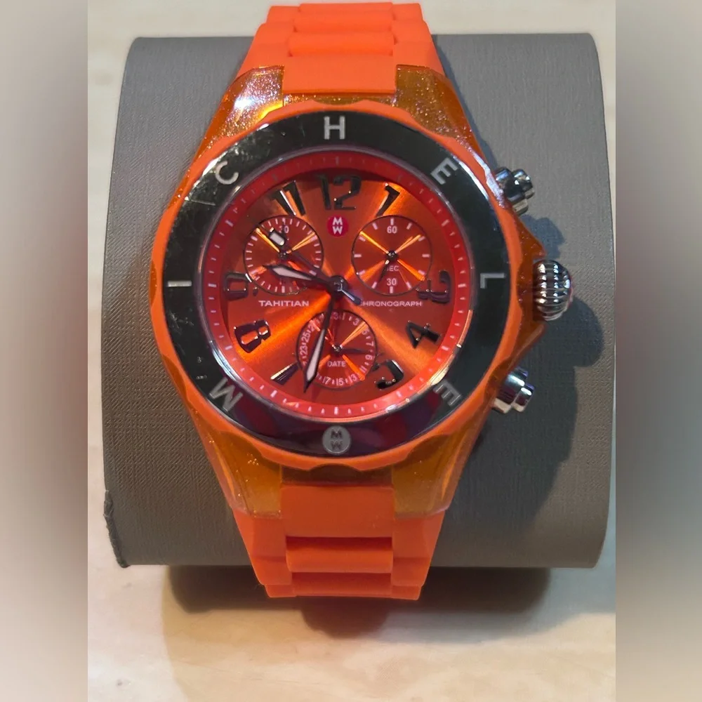 Michele Orange Tahitian Chronograph Women's Watch